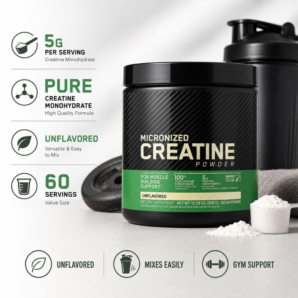 Nutrition And Fitness - Kreatyna Monohydrat w Proszku 300g Wsparcie